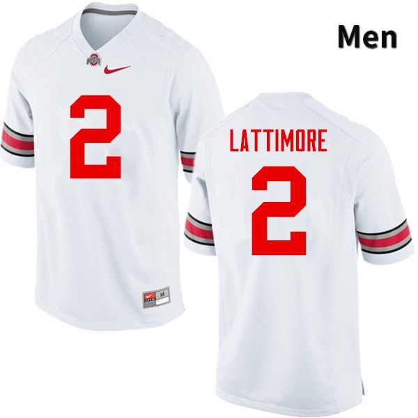 Men's Ohio State Buckeyes #2 Marshon Lattimore White Game College Stitched Football Jersey 23EP040TG